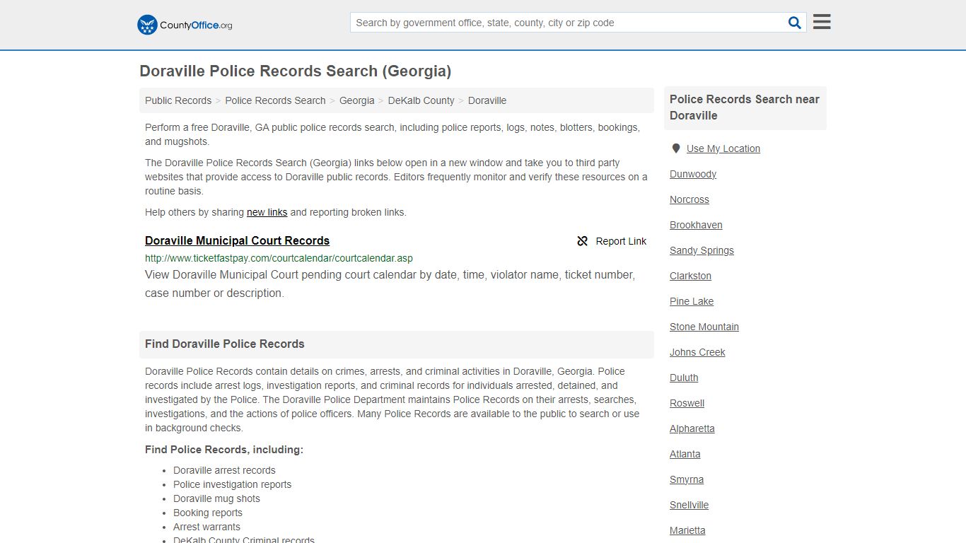 Police Records Search - Doraville, GA (Accidents & Arrest Records)